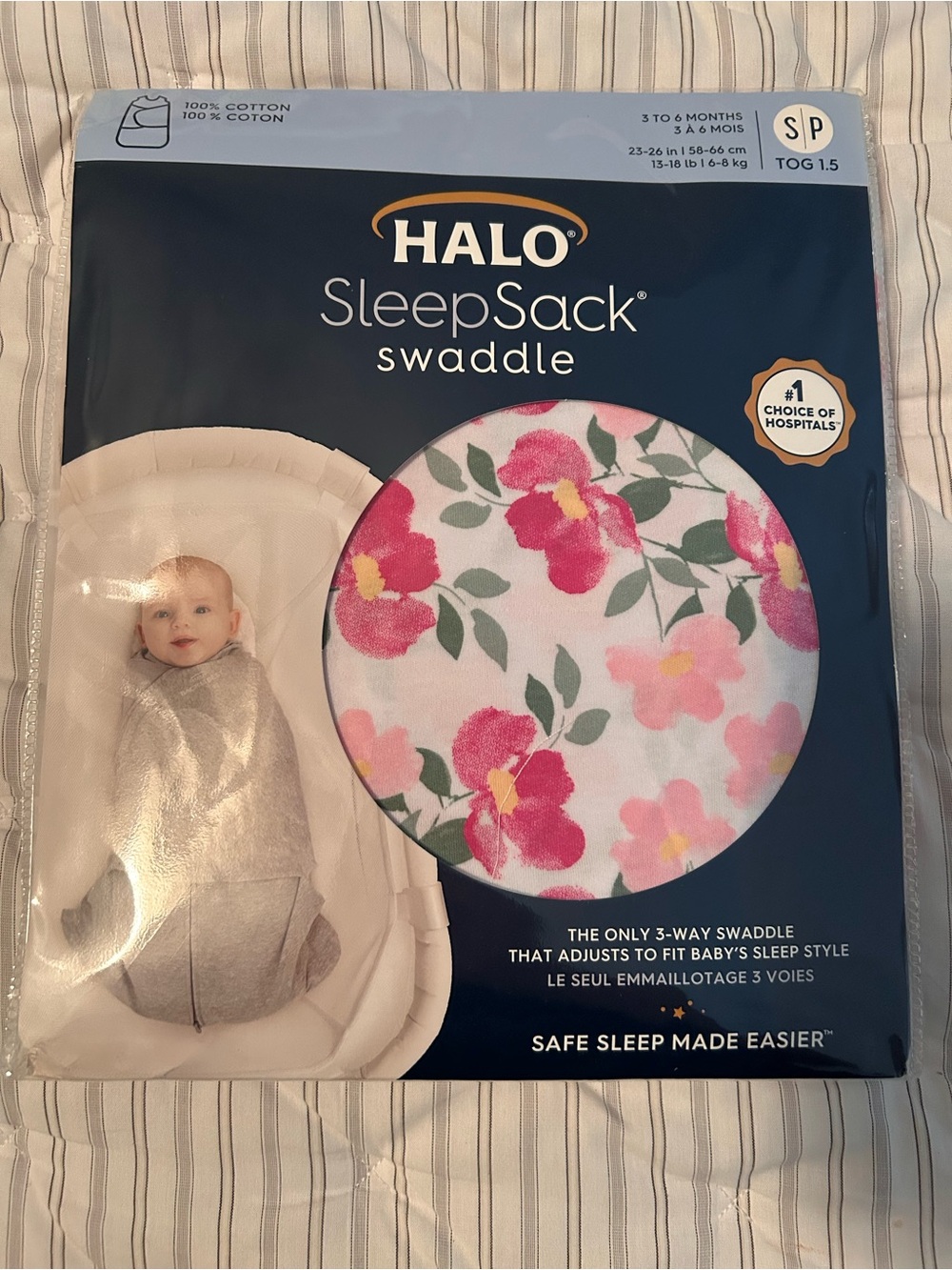 HALO Floral SleepSack Swaddle - Pink & Green